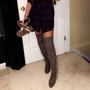 Grey Thigh high heels